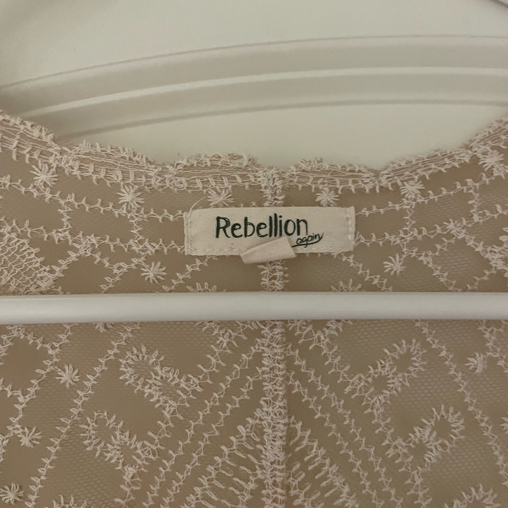 Rebellion Beige Embroidered Cover-Up - Picture 2 of 2